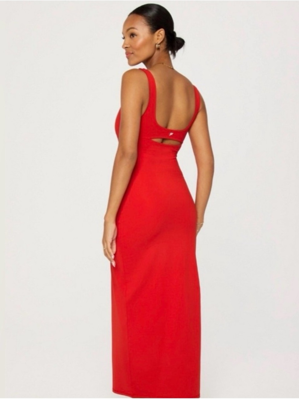 Fabletics PureLuxe Maxi Dress - Heated Red Size S Small - Picture 2 of 5